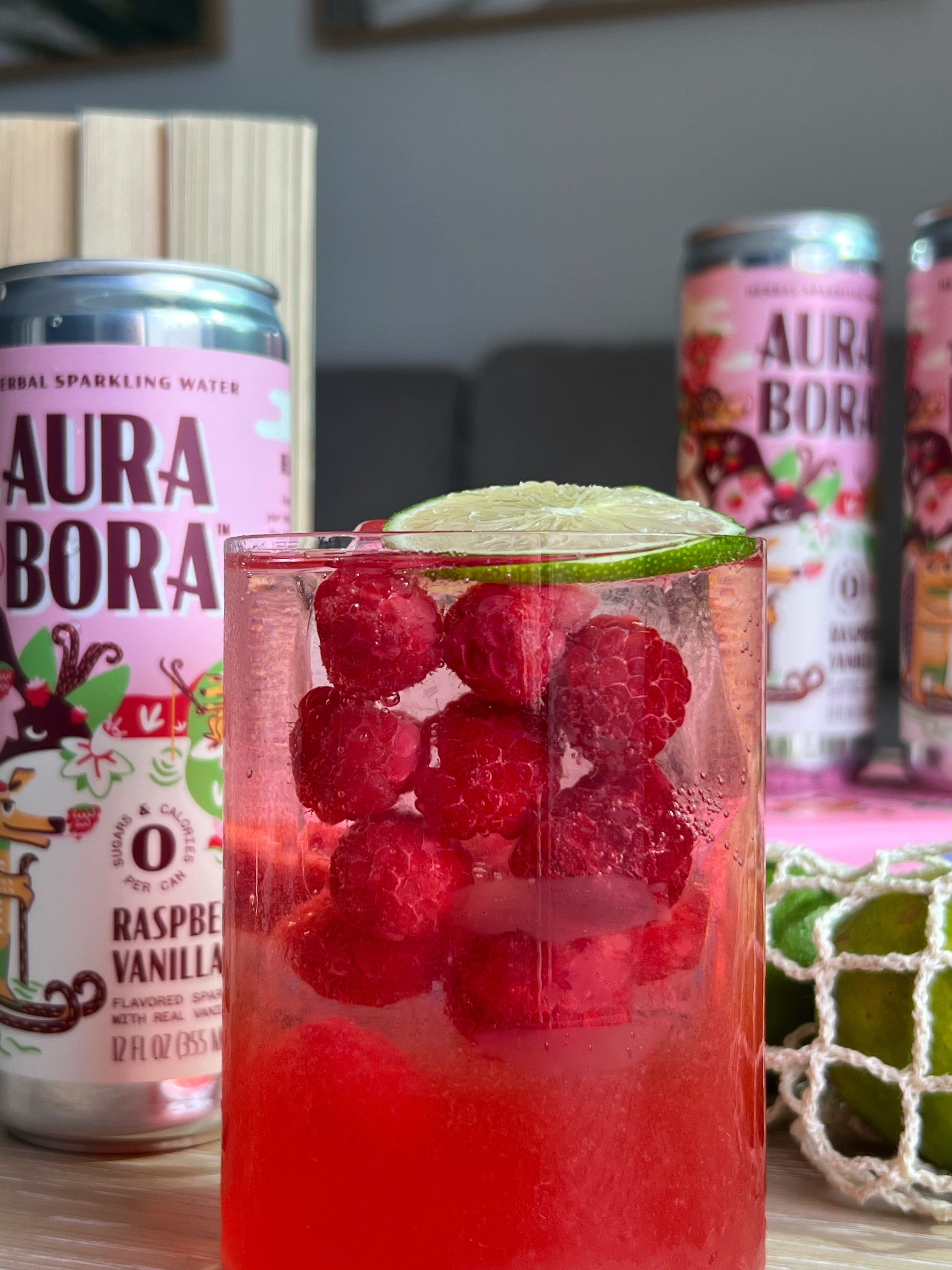 Raspberry Gin Fizz Mocktail