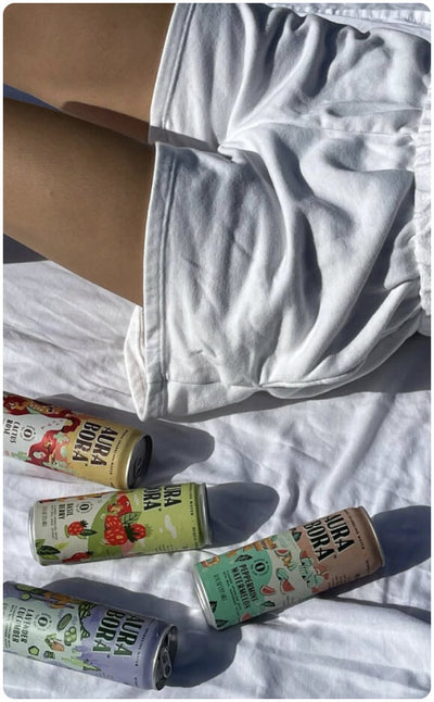 lounging in bed with aura bora